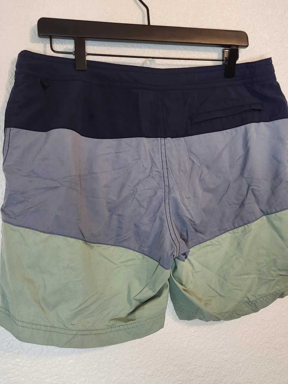 Crew Men’s Swim Shorts Board Trunks Casual Swim Wear Size 33 Blue Gray